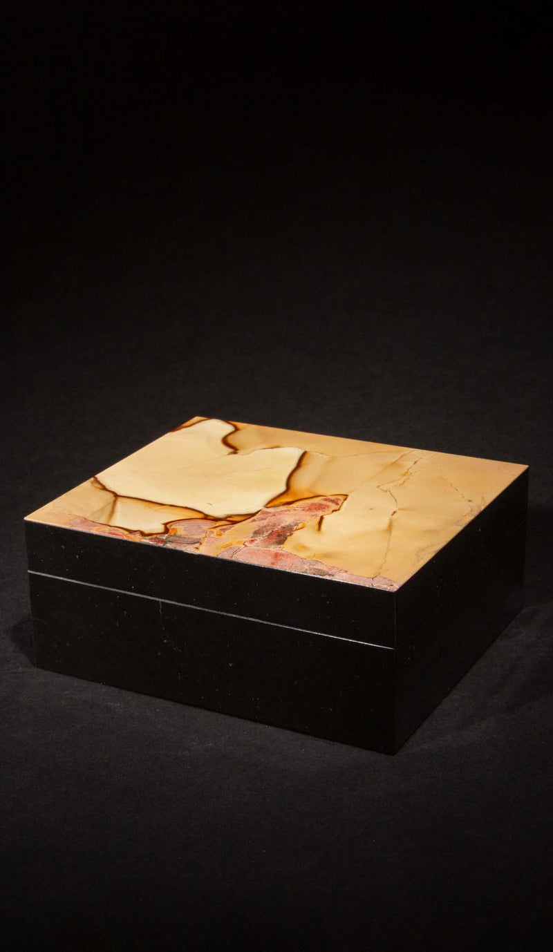Polychrome Jasper Hinged Box, 4.25"