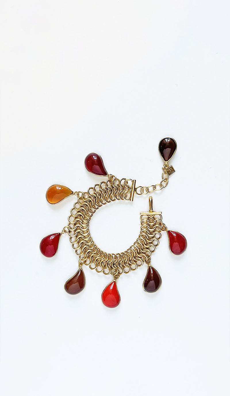 Loulou De La Falaise Teardrop Bracelet, Red