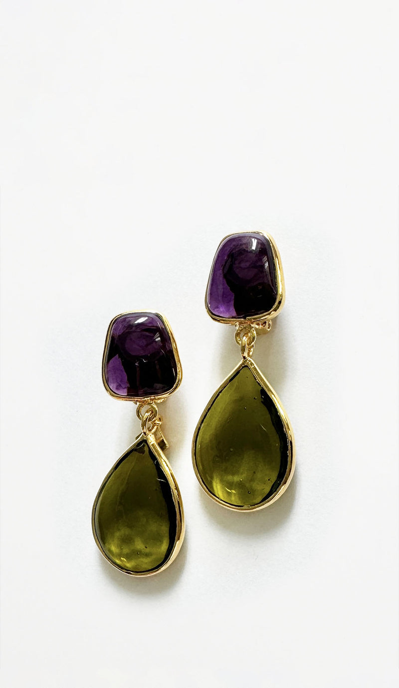 Loulou De La Falaise Double Trapeze Earrings, Ivy