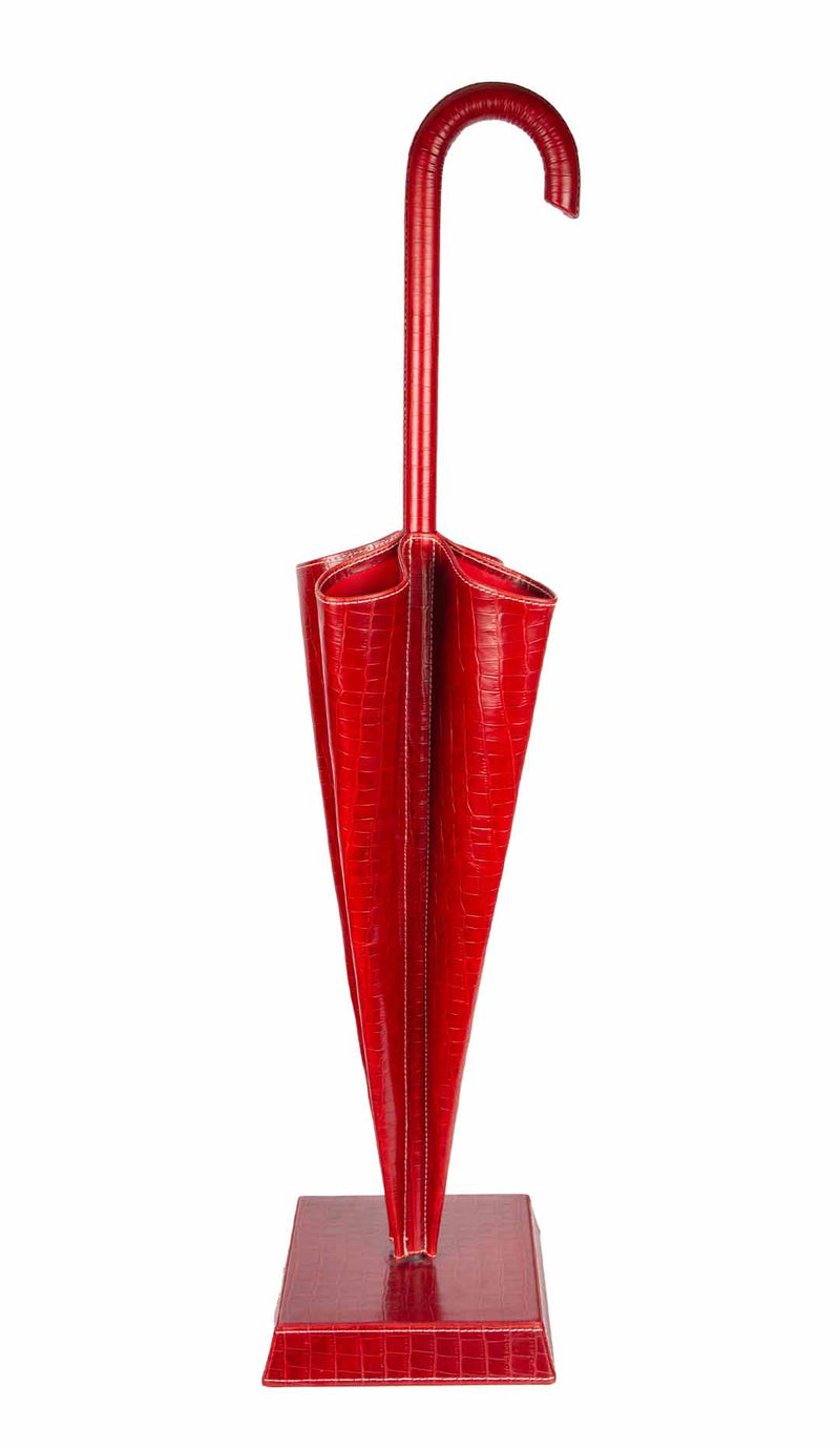 Vintage Bergdorf Goodman Embossed Faux Crocodile Leather Umbrella Stand