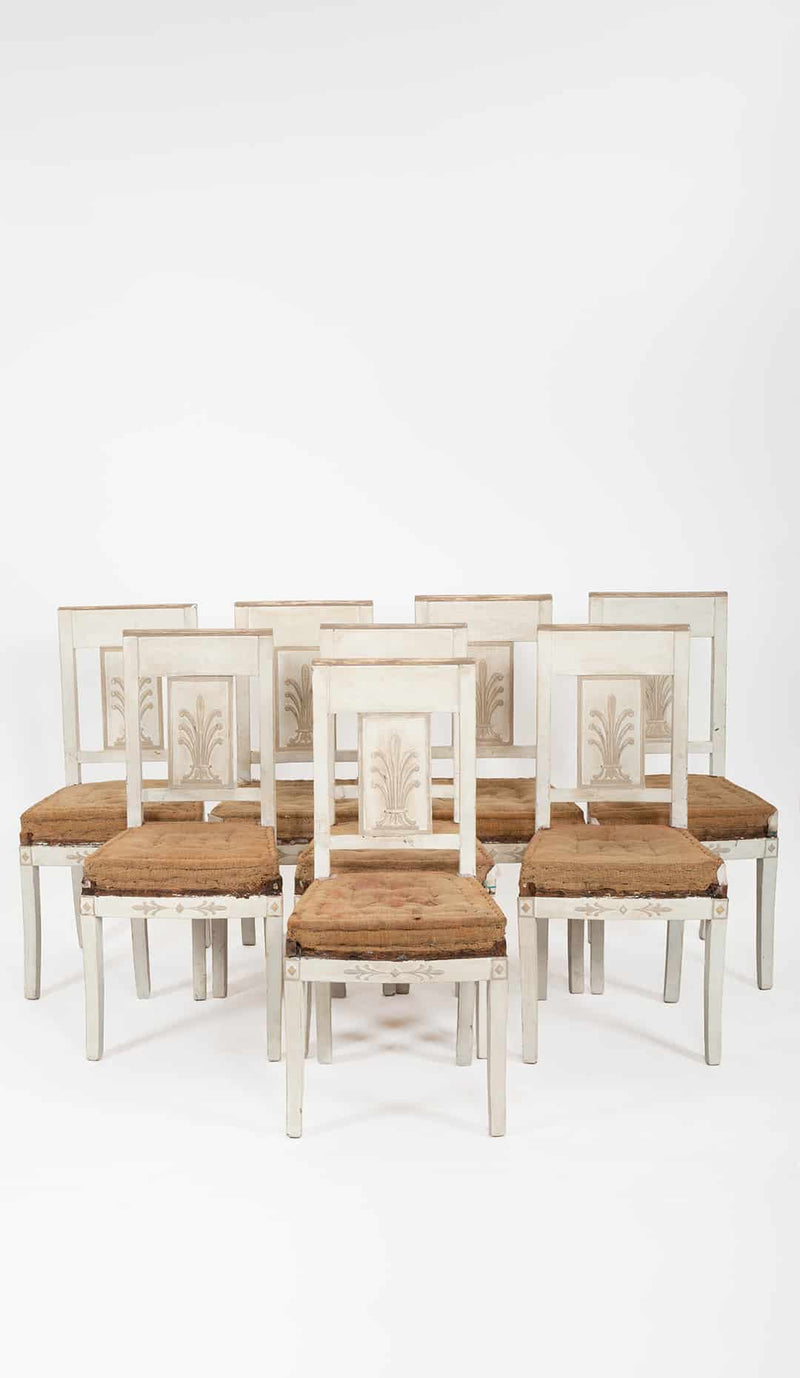 Set of Eight French Directoire Side Chairs, Attributed to Jacob, Circa 1800