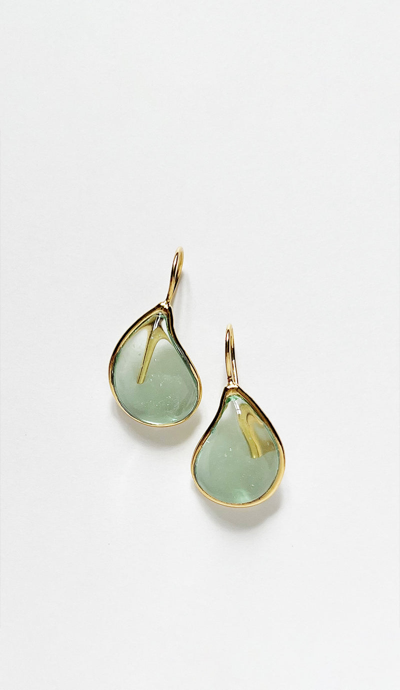 Loulou de la Falaise Teardrop Earrings, Light Green