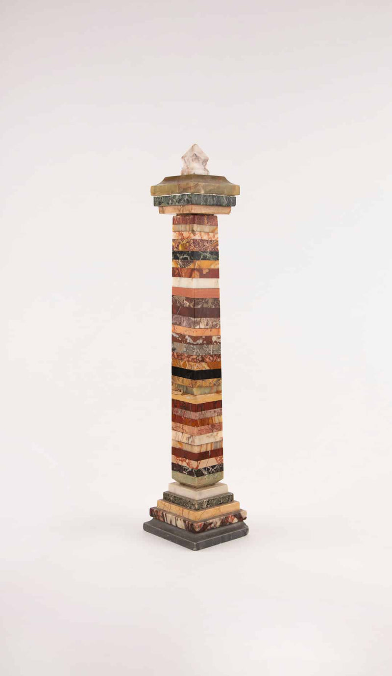 The Traveler’s Monument – Marble and Onyx Grand Tour Obelisk, 19th Century