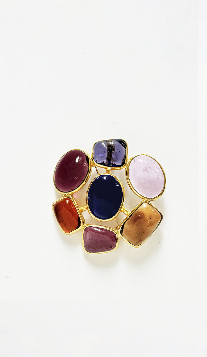 Loulou De La Falaise Brooch, Multicolor