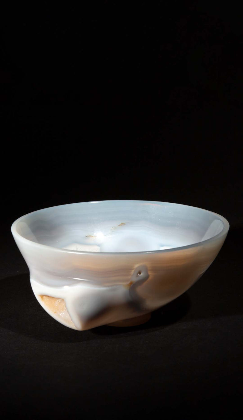 Agate Geode Stone Bowl 6"