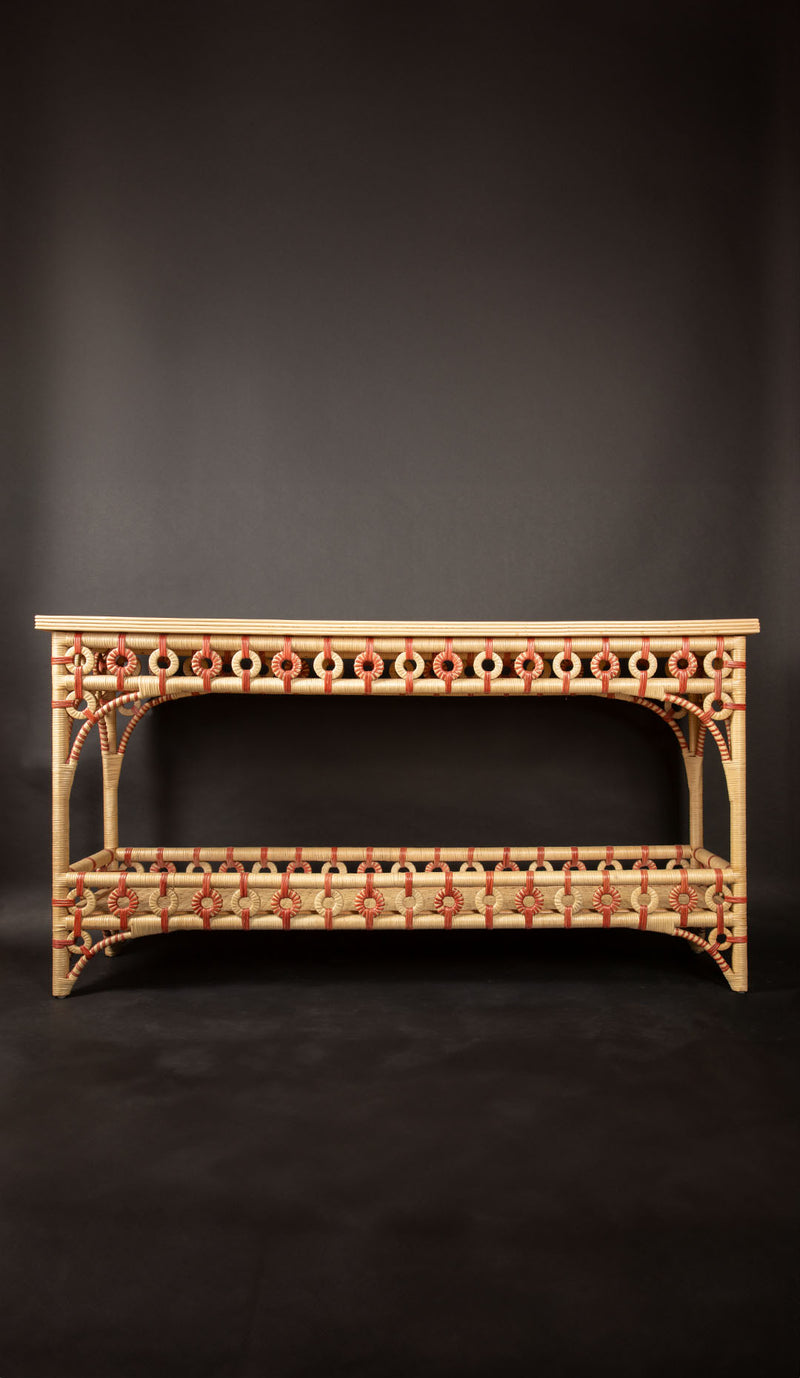Coral Rattan Console by Creel and Gow