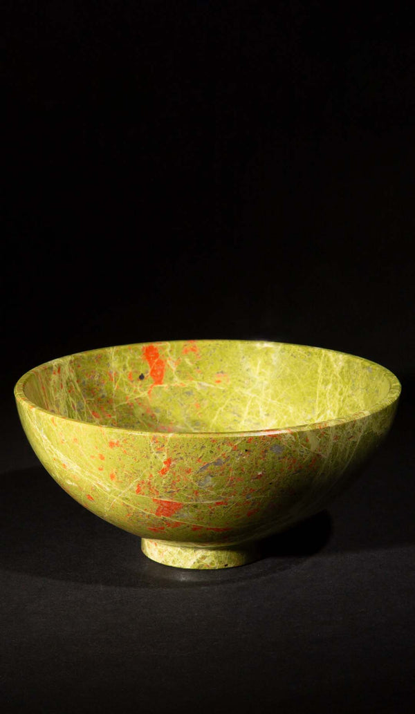Unakite Stone Bowl, 6"