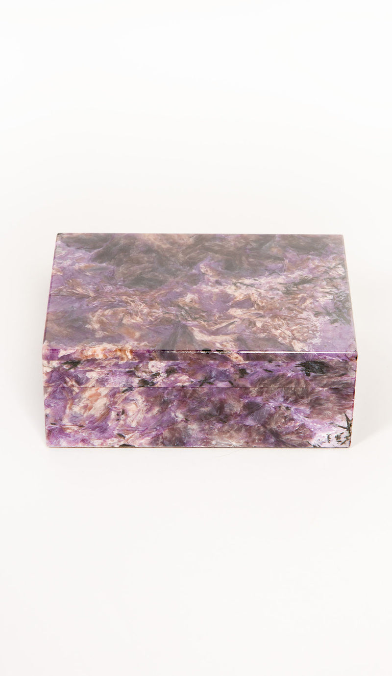Mystic Elegance: Siberian Charoite Keepsake Box