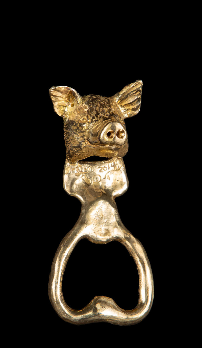Brass Pig Bottle Opener