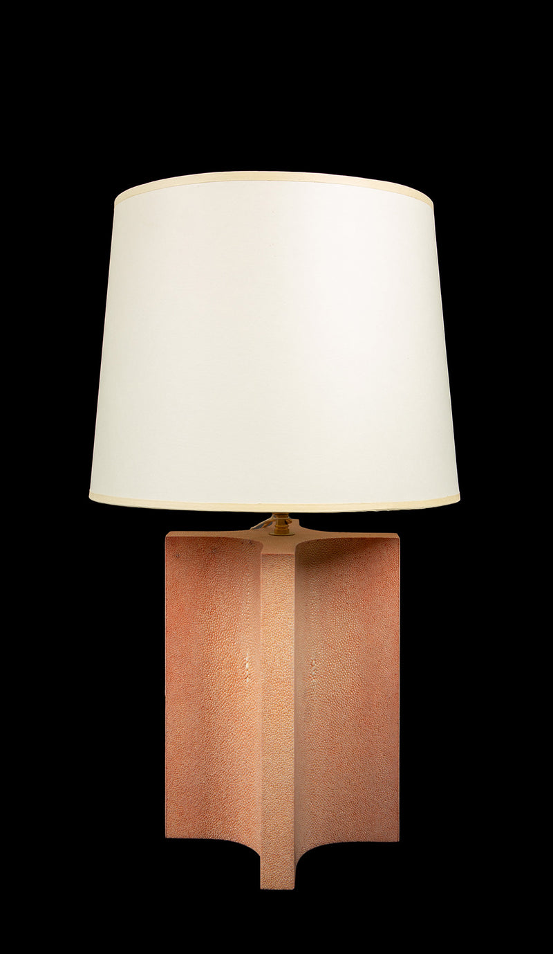 X-Shaped Shagreen Lamp, Light Coral