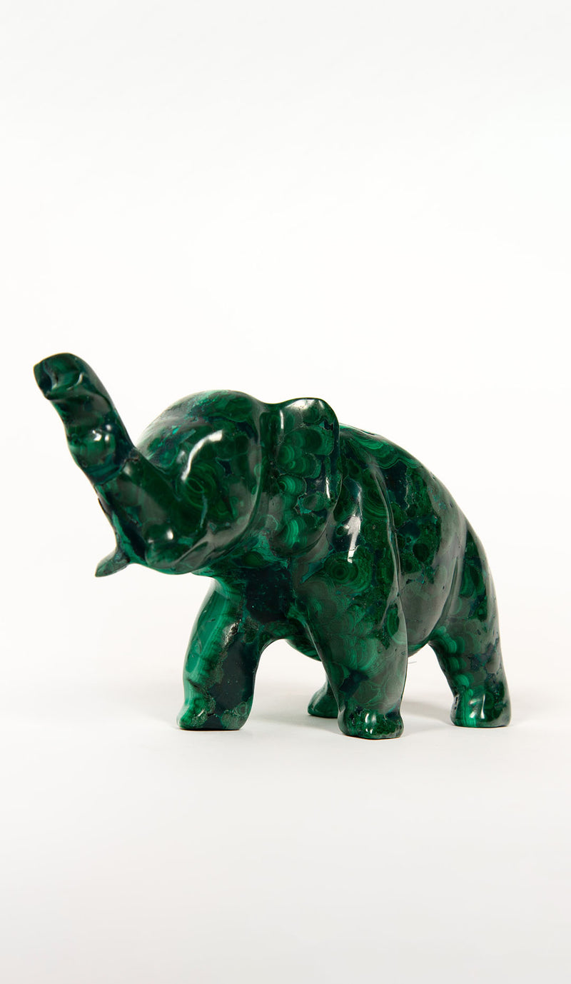 Malachite Elephant, 6"