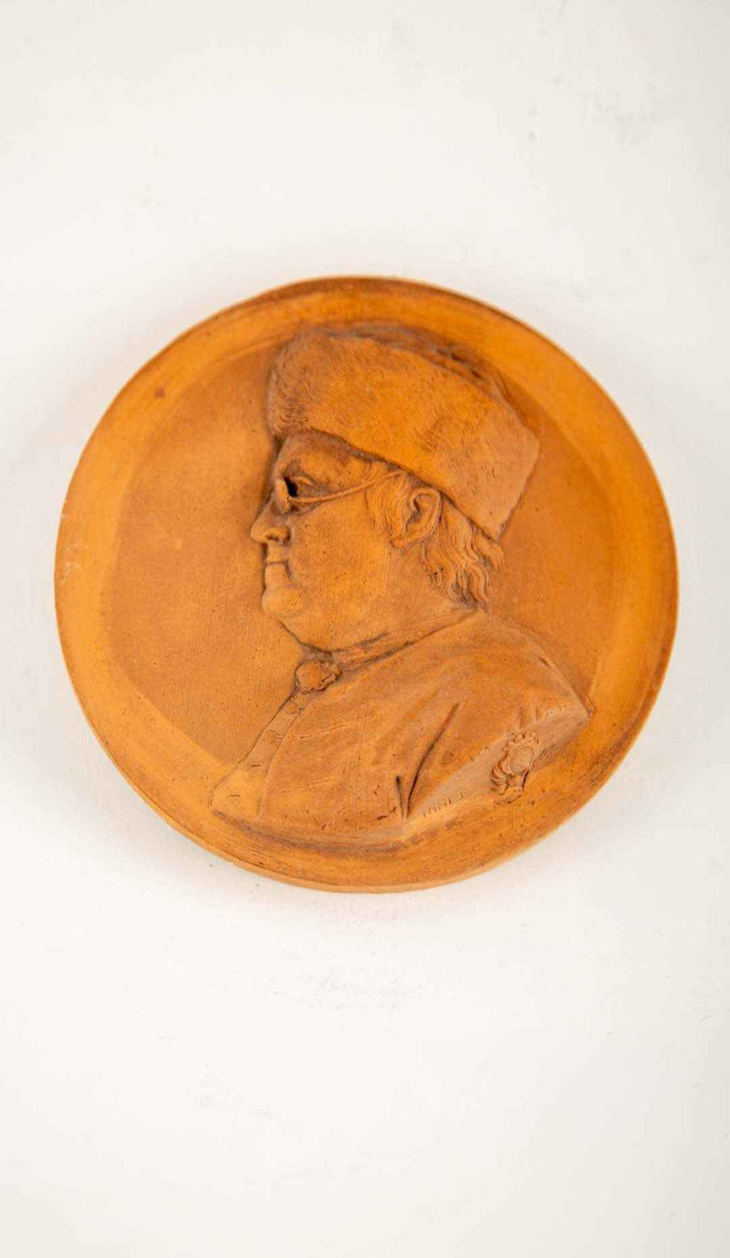 Benjamin Franklin Terracotta Portrait Medallion After Jean-Baptiste Nini