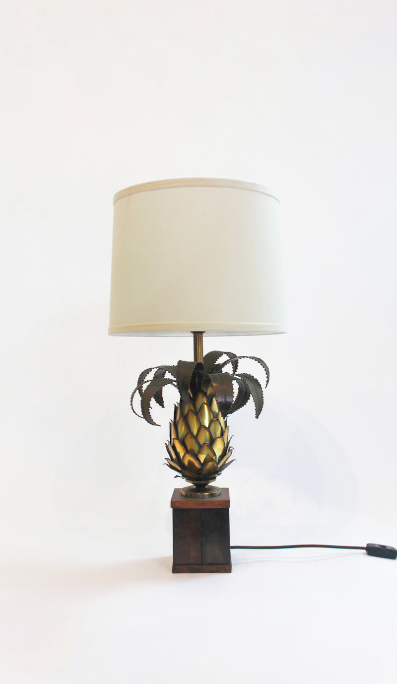 The Gilded Pineapple: Sculptural Mid-Century Pineapple Table Lamp