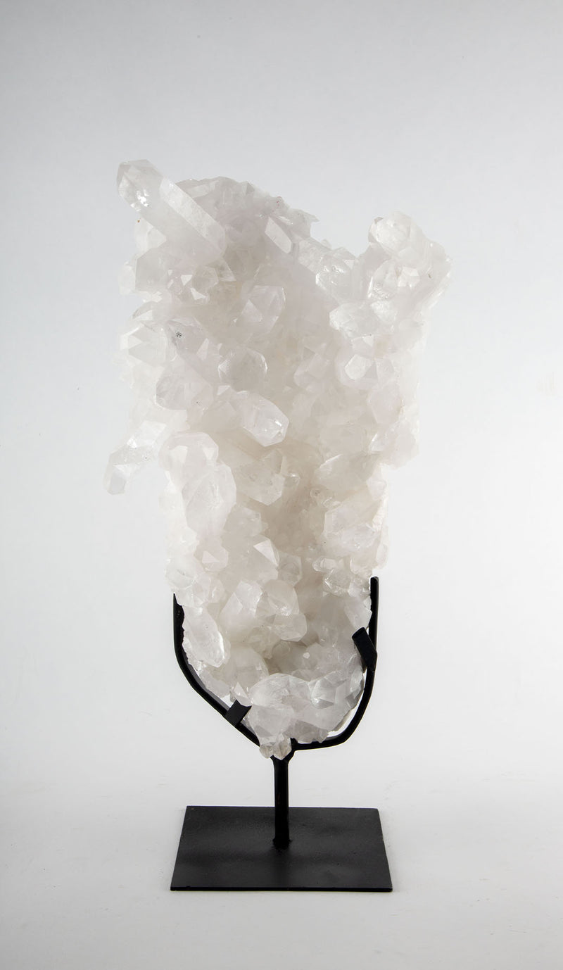 Luminous Rock Crystal Mounted on Custom Stand, 15"H