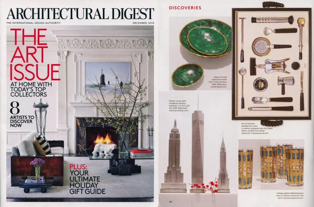 December 2015 "... Brass-Rimmed Malachite Bowls..."