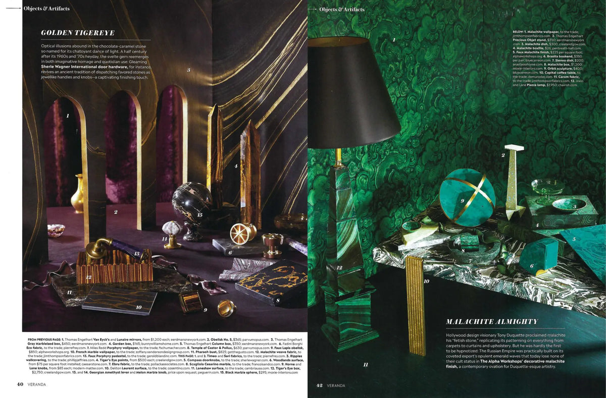 Luxurious stones summon Grand Tour-era intrigue in new furnishings and finishes