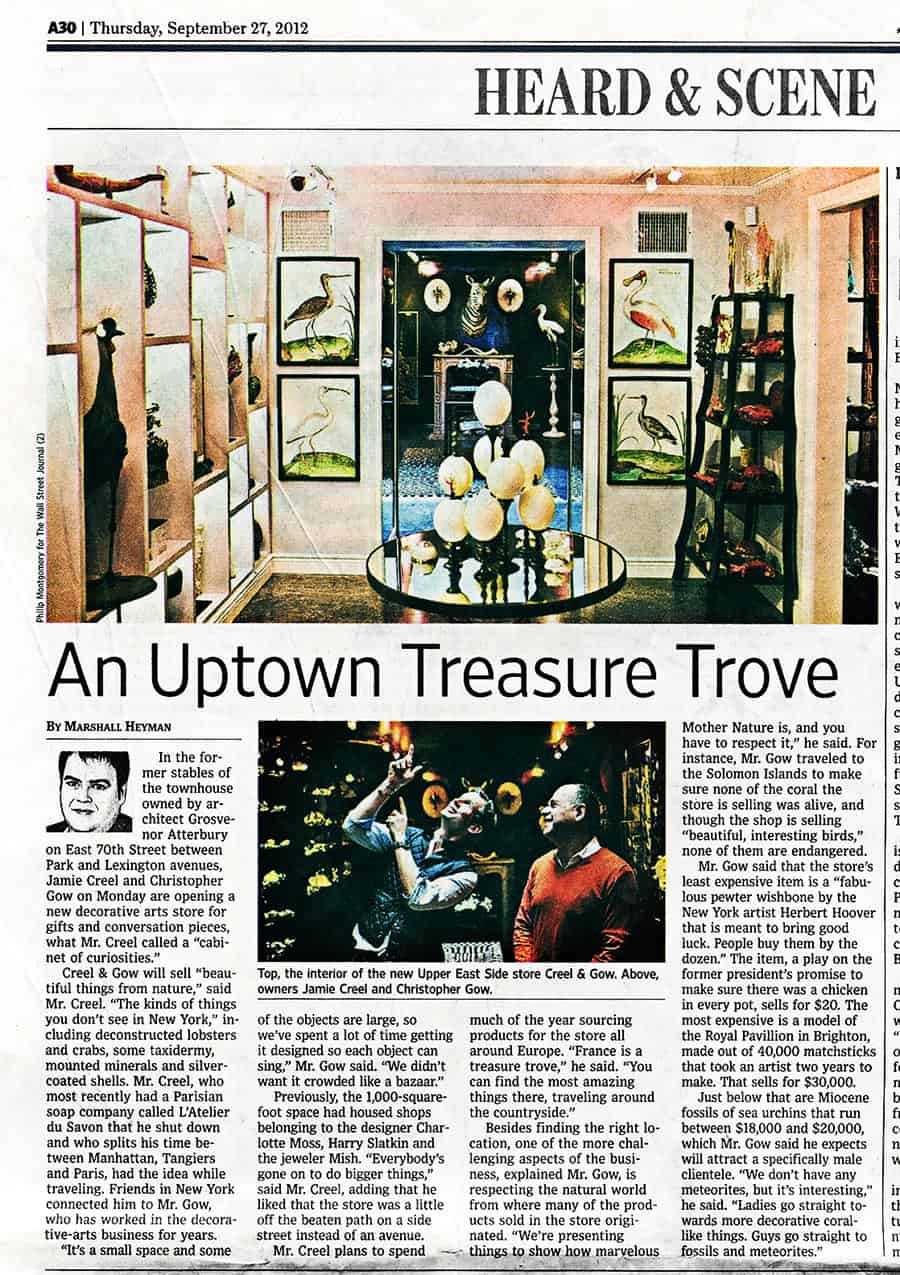 September 27, 2012 "An Uptown Treasure Trove"