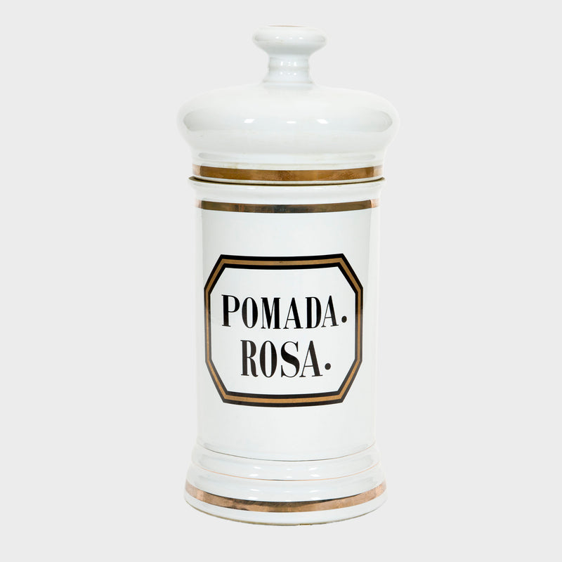 Set of Four Large 19th-Century Apothecary Jars, 18.5″ High, with Original Lids