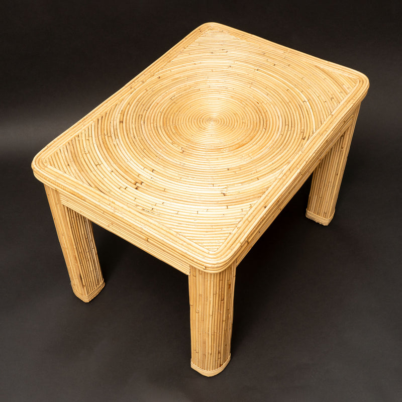 Pencil Reed Rattan Side Table by Creel and Gow
