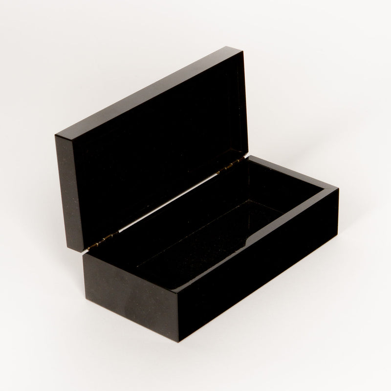 Handcrafted Chrysocolla & Black Onyx Hinged Keepsake Box