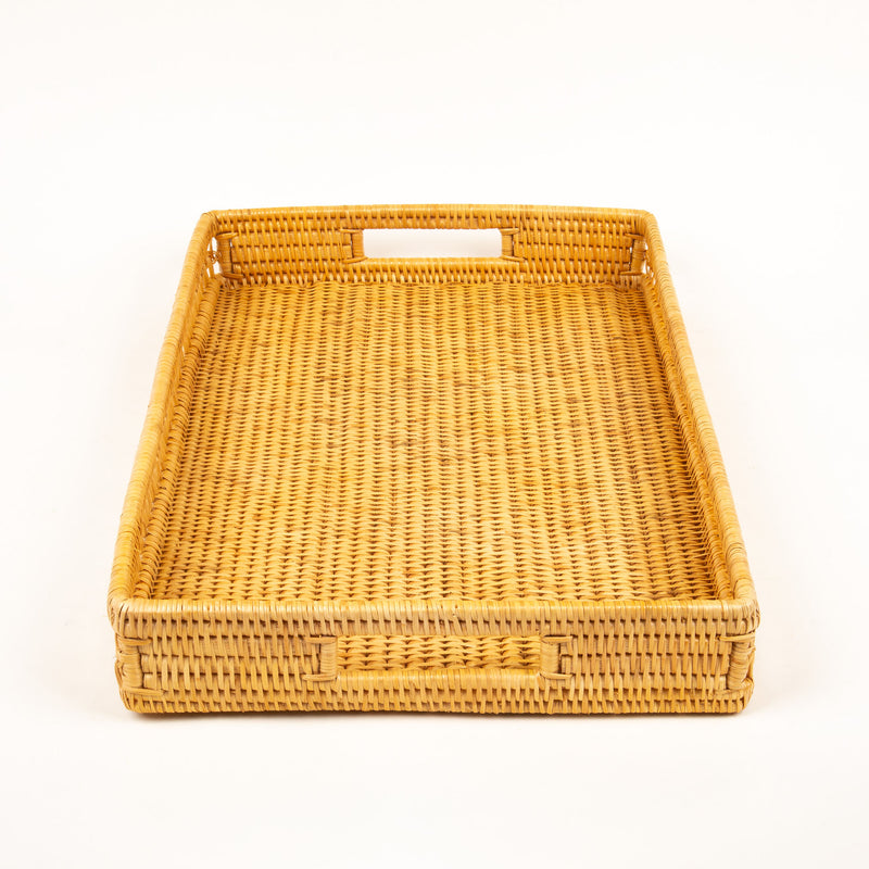 Knotted Rattan Rectangular Trays