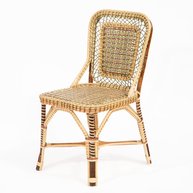 Marshan Rattan Side Chair By Creel and Gow, Green