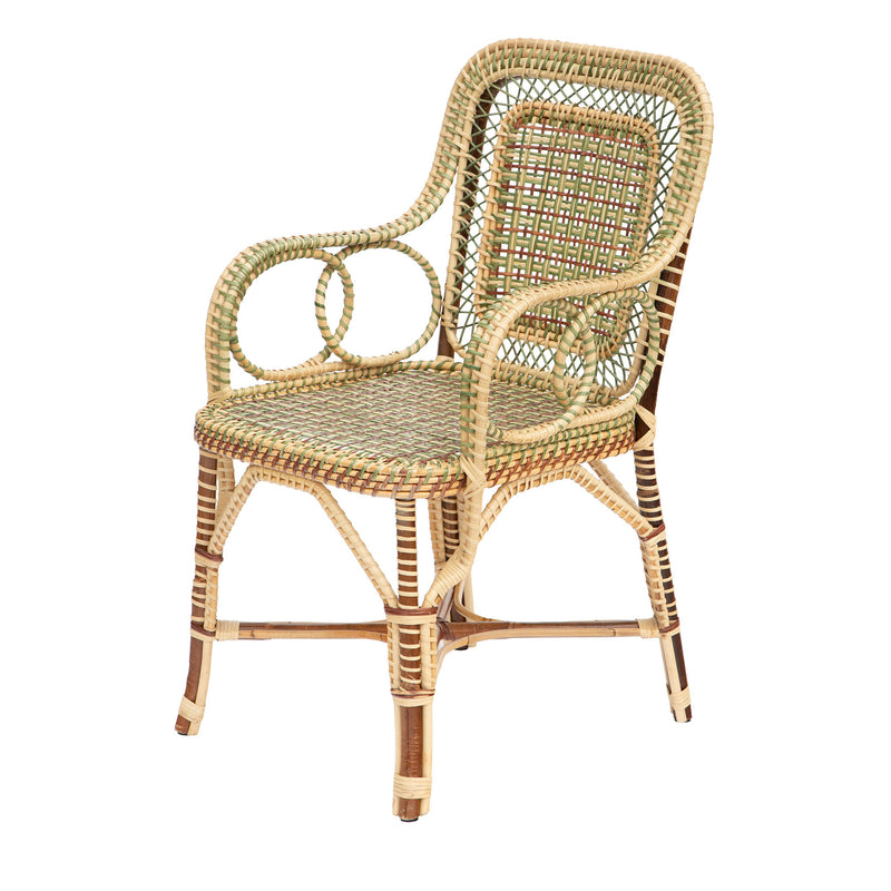 Green Marshan Rattan Armchair by Creel and Gow