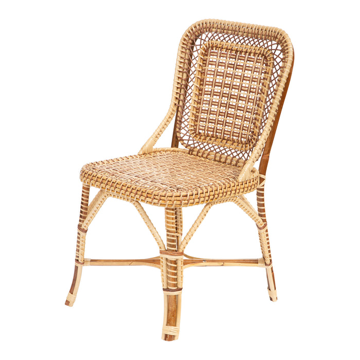 Brown Marshan Rattan Side Chair by Creel and Gow