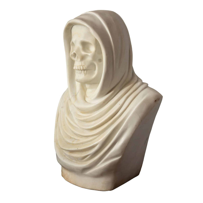 Large Hooded Memento Mori Marble Bust