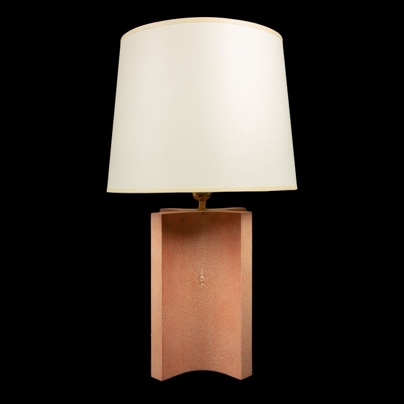 X-Shaped Shagreen Lamp, Light Coral