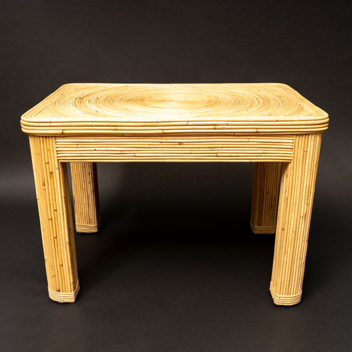 Pencil Reed Rattan Side Table by Creel and Gow