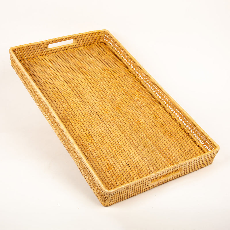 Knotted Rattan Rectangular Trays