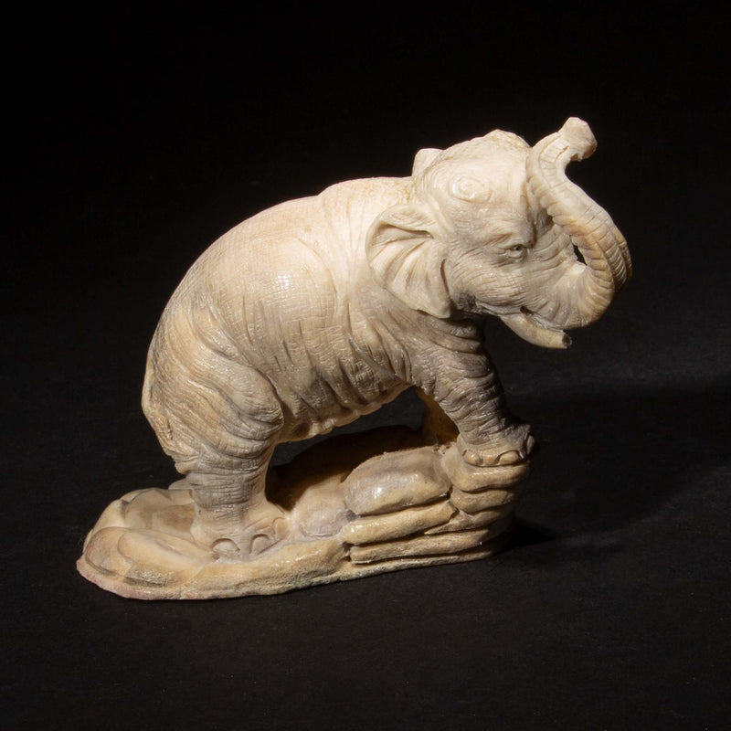 Hand Carved Moose Antler Elephant, 3.5"