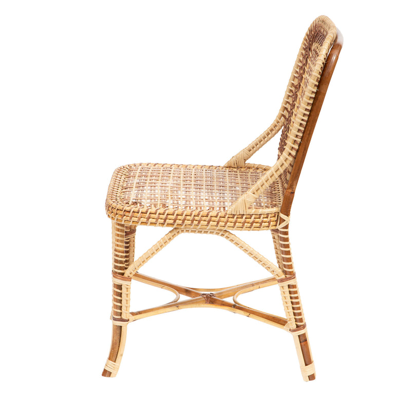 Brown Marshan Rattan Side Chair by Creel and Gow