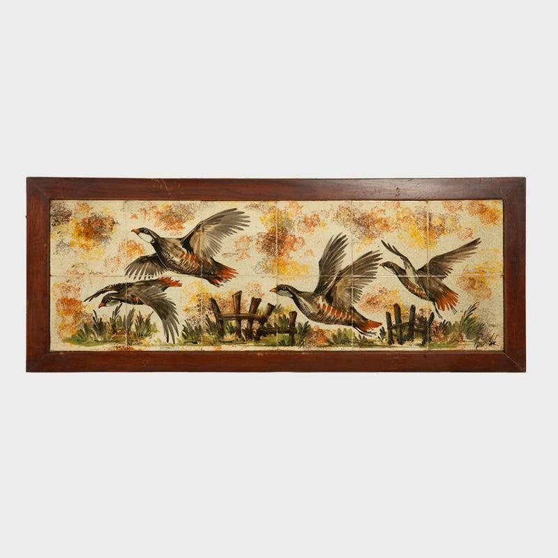 Hunting Scenes in Ceramic: A Set of Eight Mid-Century Panels