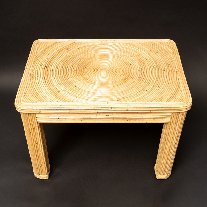 Pencil Reed Rattan Side Table by Creel and Gow