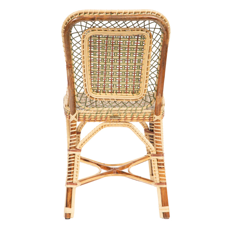 Marshan Rattan Side Chair By Creel and Gow, Green