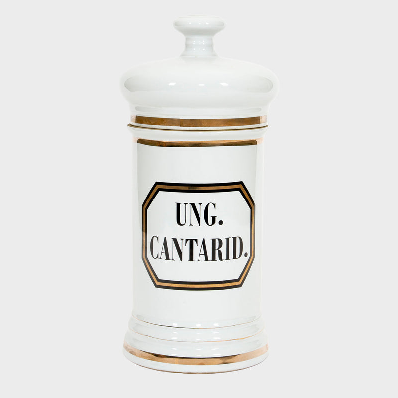 Set of Four Large 19th-Century Apothecary Jars, 18.5″ High, with Original Lids
