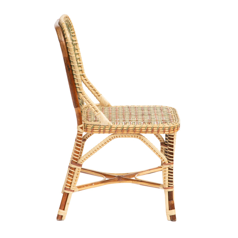 Marshan Rattan Side Chair By Creel and Gow, Green