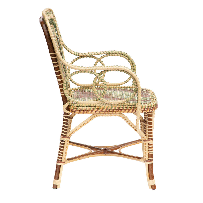 Green Marshan Rattan Armchair by Creel and Gow