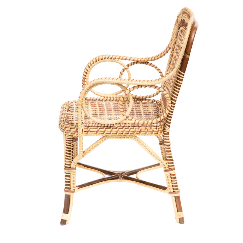 Brown Marshan Rattan Armchair by Creel and Gow