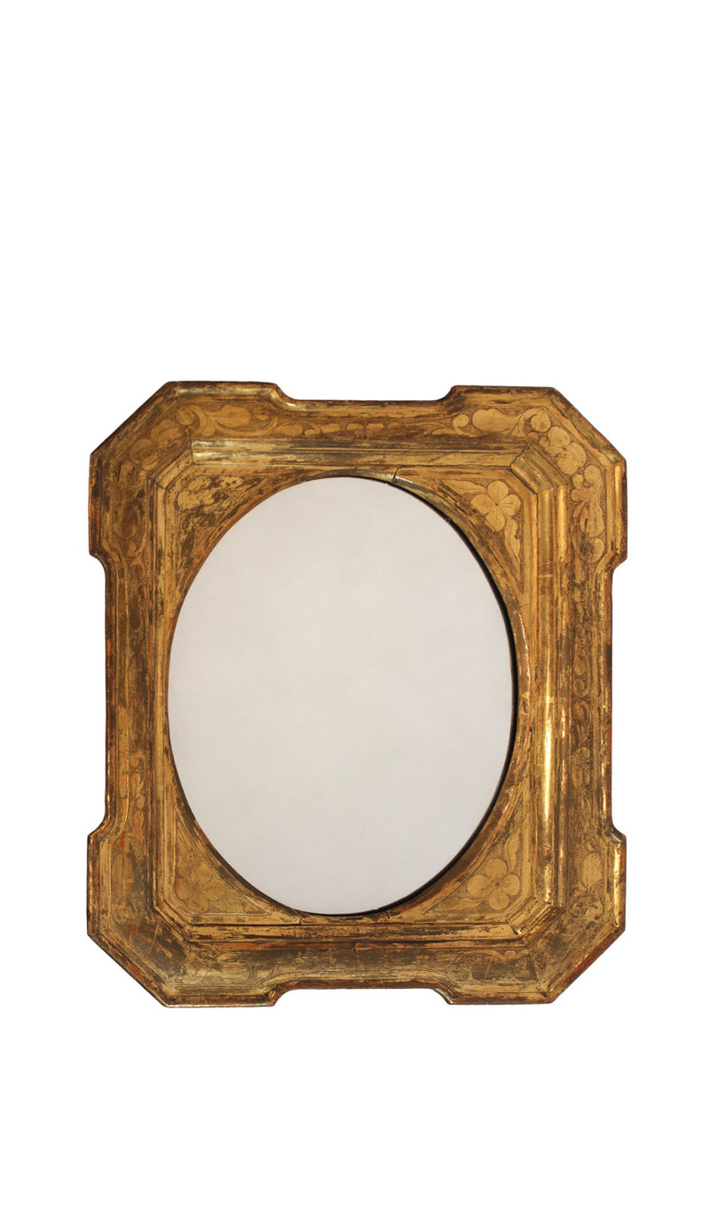 19th Century Italian Sgraffito Mirror Frame in Baroque Style