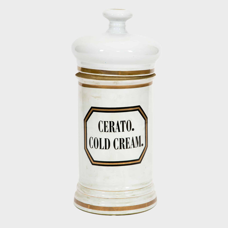 Set of Four Large 19th-Century Apothecary Jars, 18.5″ High, with Original Lids