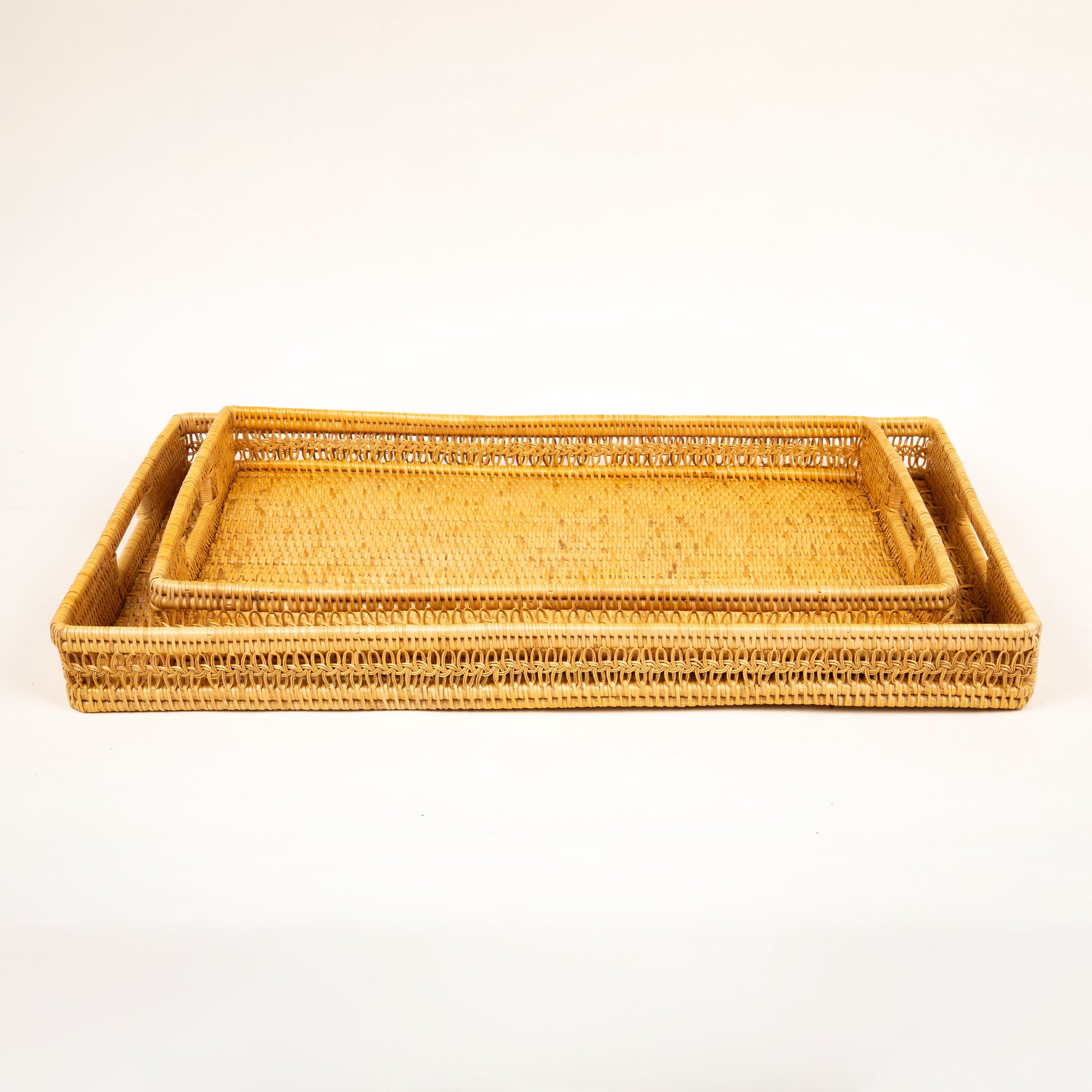 Knotted Rattan Rectangular Trays | Creel and Gow