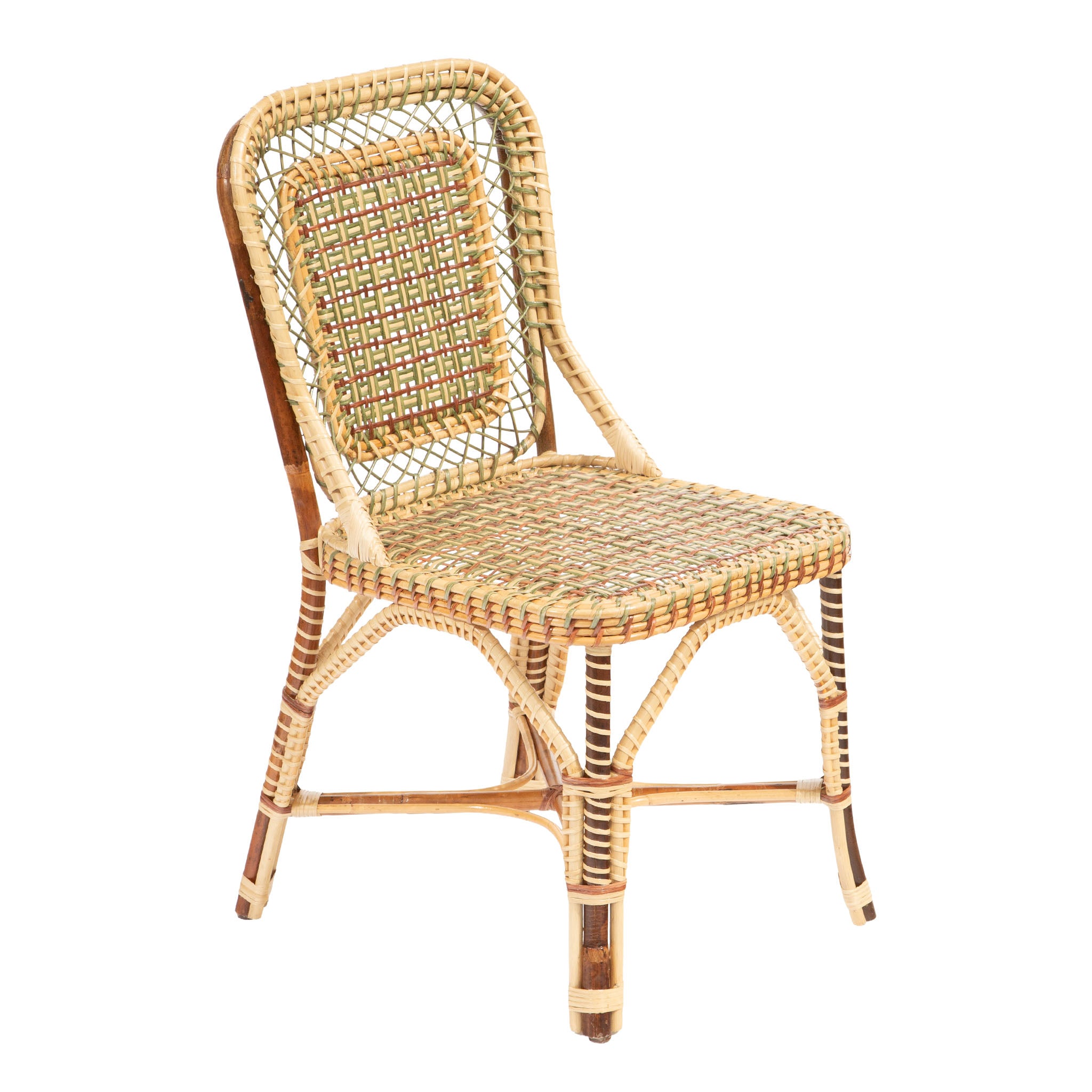 Marshan Rattan Side Chair By Creel and Gow, Green | Creel and Gow