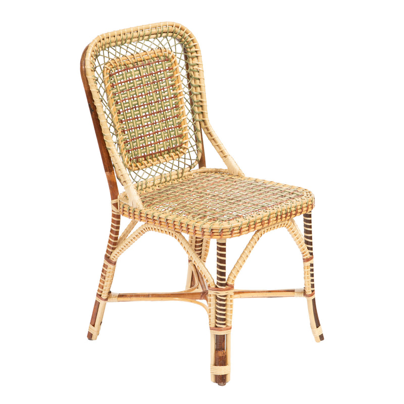 Marshan Rattan Side Chair By Creel and Gow, Green