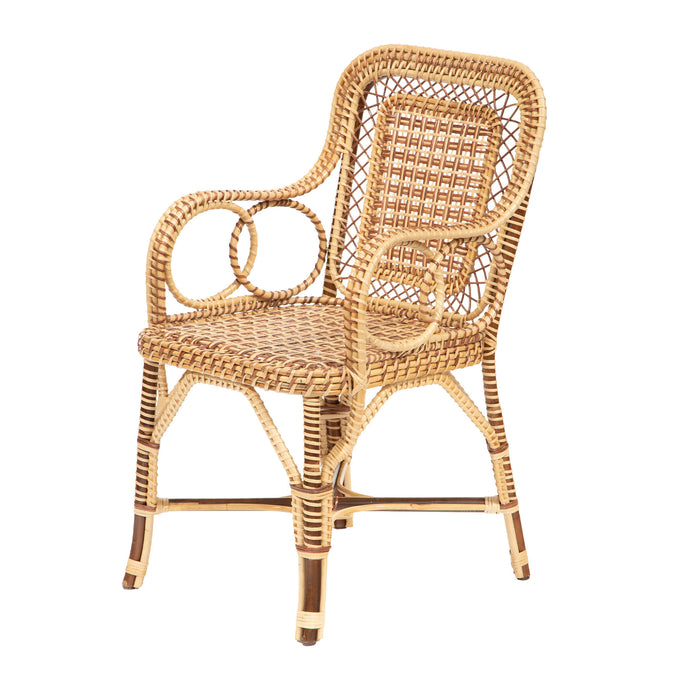 Brown Marshan Rattan Armchair by Creel and Gow