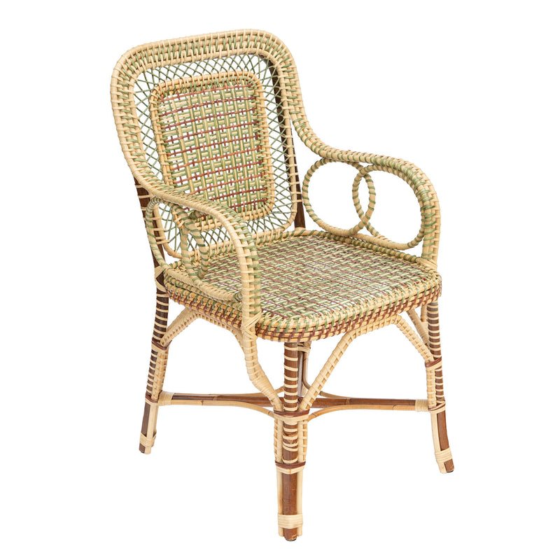 Green Marshan Rattan Armchair by Creel and Gow