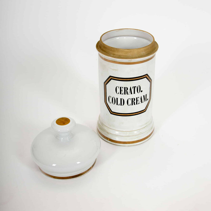 Set of Four Large 19th-Century Apothecary Jars, 18.5″ High, with Original Lids