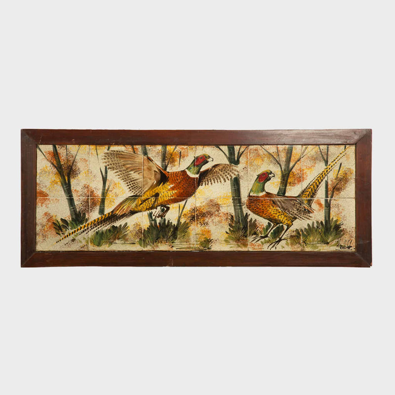 Hunting Scenes in Ceramic: A Set of Eight Mid-Century Panels